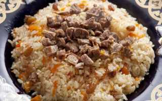 Вкусный плов со свининой в утятнице на плите